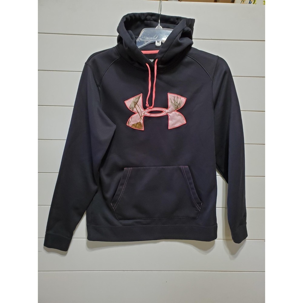 Under Armour cold gear womens size SP Storm black pink hooded camo hunting logo